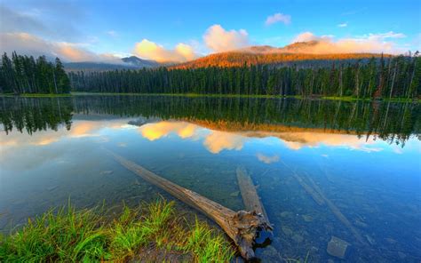Nature Landscape Lake Forest Mountains Blue Water Reflection