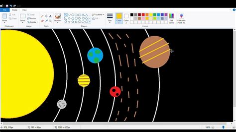 Learn How To Draw Solar System Easy Step By Step In Ms Paint Youtube