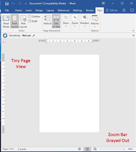 Zoom Not Working In Word 2016 Print Layout View The Bentley Blog