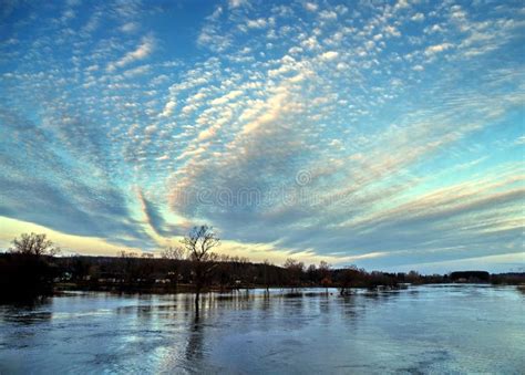 Clouds Over Water Stock Image Image Of Evening Forest 42991147