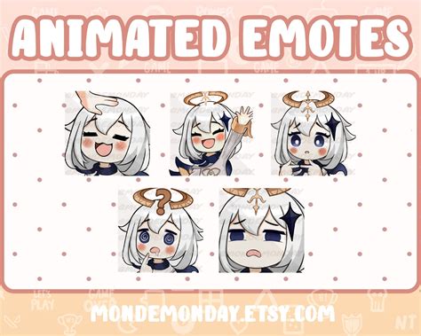 Animated Emotes Pack Paimon From Genshin Impact Etsy