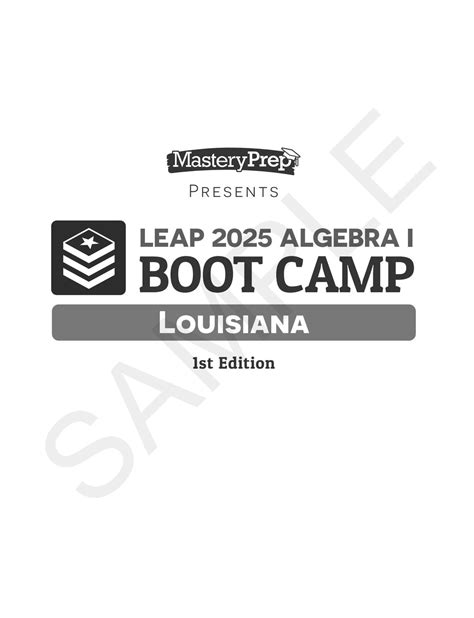 Sample Leap 2025 Algebra I Boot Camp 1st Edition By Masteryprep Issuu