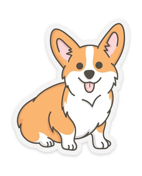 Corgi Clear Sticker Corgi Drawing Cute Dog Cartoon Corgi Art