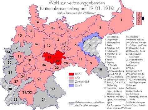 Deutlich farbig voneinander abgesetzt sind die 16 bundesländer, aus denen sich das 357.376 km² große land mit. German federal election, 1919 - Wikipedia