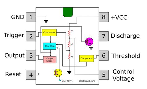 Schematic 555 Timer Circuit Diagram LM555 Electronics Schematic