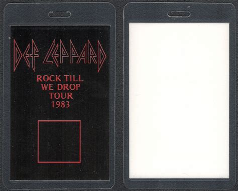 Def Leppard Otto Laminated Backstage Pass From The Rock Till We Drop Tour