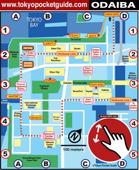Tokyo Pocket Guide Odaiba Map In English For Tourist Attractions And