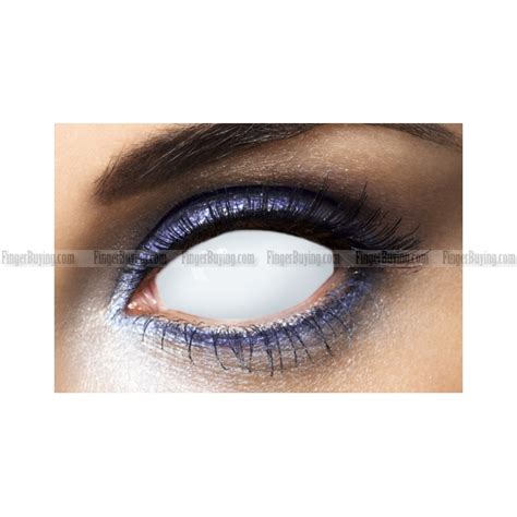 Full All White Blind Sclera Crazy Contact Lens Pair Full All White