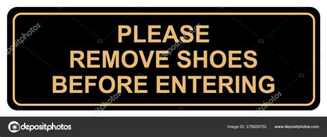 Shoes Please Remove Shoes Door Sign Office Notice Enter Stock Vector