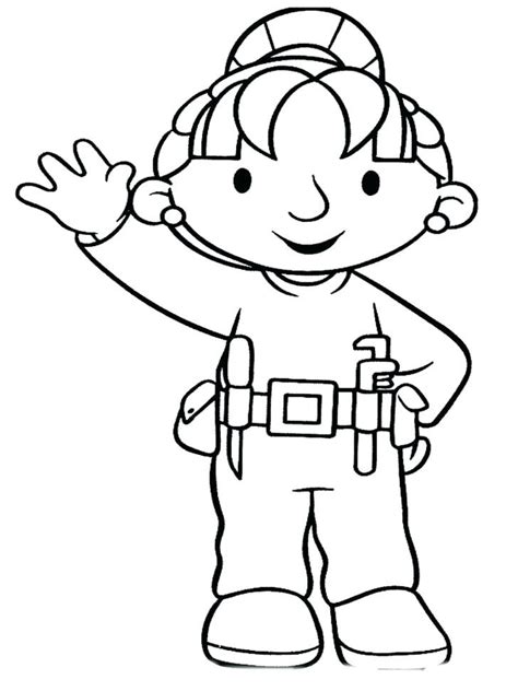 Construction Worker Coloring Pages At Free Printable