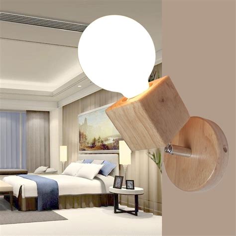 If you share a bed with a partner, consider having light switches installed in the wall above your bed or on either side so you can control your the important thing to remember about light switches in your bedroom is convenience. Modern Wall Lamps Bedroom Wall Lights Oak Wood Adjustable ...