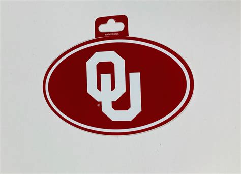 Oklahoma Sooners Oval Decal Sticker Full Color New 3x5 Inches Free Ship