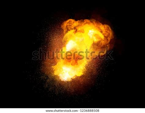 Fiery Bomb Explosion Orange Color Sparks Stock Photo Edit Now 1236888508