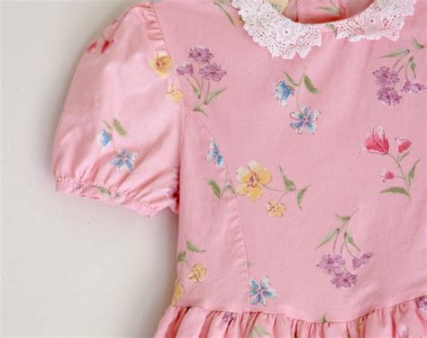 Vintage Girls Dress Laura Ashley 2t 3t Pink Floral Party Dress Etsy