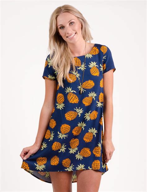 Pineapple Printed Tshirt Dress Nz Fashion Online With Images