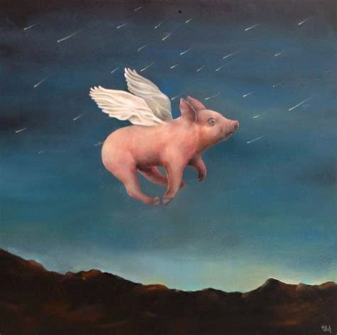 Pigs Can Fly By Nick Fadaeff Flying Pigs Art Pig Painting Pig Art