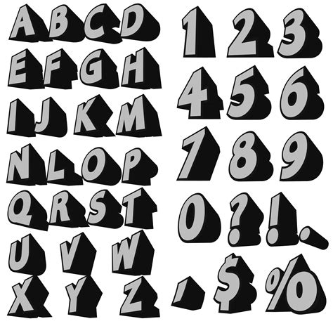 Vector 3d Alphabet 172678 Vector Art At Vecteezy