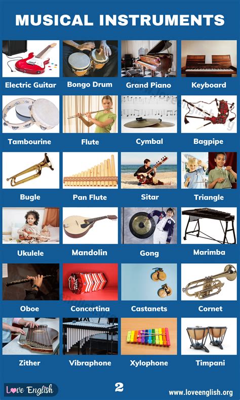 Musical Instruments 50 English Vocabulary For Musical Instruments