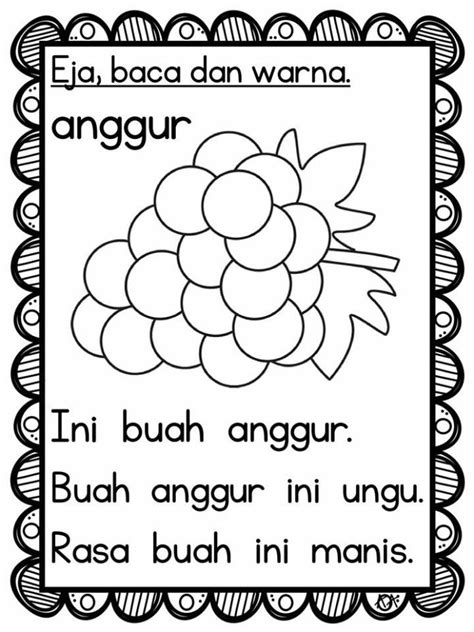 Latihan Bahasa Melayu Eja Baca Warna Ayat Prasekolah Kitpramenulis