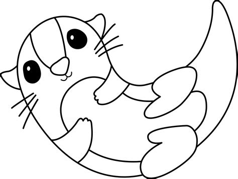 Kids Coloring Page Otter Great For Beginner Coloring Book 5234925