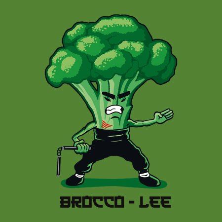 Brocco Lee Funny Vegetable With Nunchucks NeatoShop
