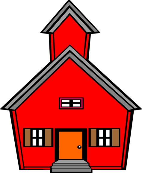 School Free Stock Photo Illustration Of A Red School House 8332