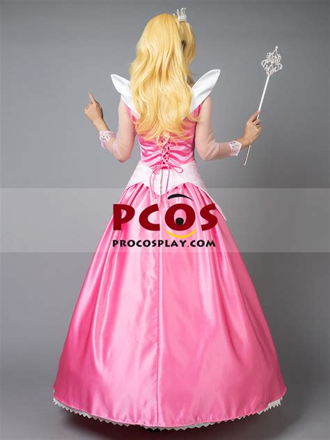 We Have Disney Cartoon Sleeping Beauty Princess Aurora Cosplay Costume Pink Dress For Sale