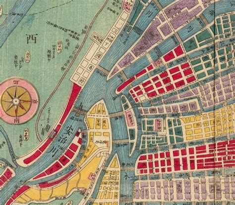 Osaka is a designated city in the kansai region of honshu in japan. Old Map of Osaka City Japan 1877 - VINTAGE MAPS AND PRINTS