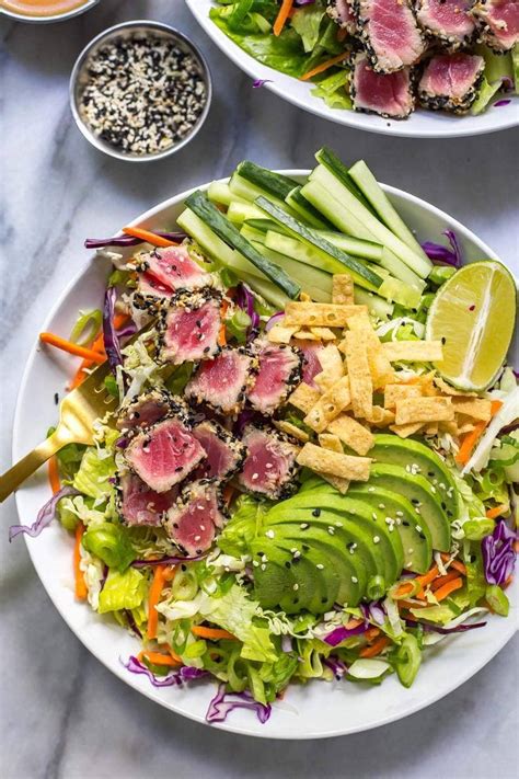 Ahi Tuna Salad With Sesame Ginger Dressing The Girl On Bloor