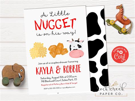 Little Nugget Baby Shower Invitation Fast Food Baby Shower Etsy