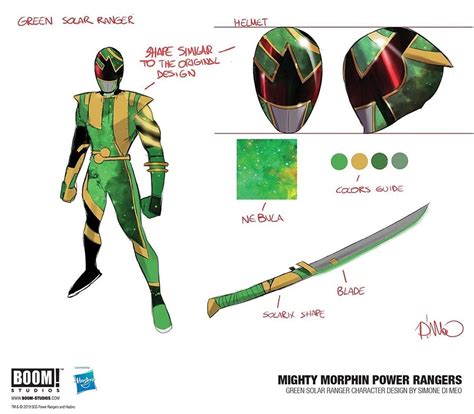 Nickalive Boom Studios Reveals New Power Rangers Solar Ranger Designs