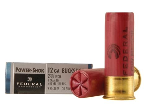 Federal Power Shok Low Recoil 12 Gauge 2 34 Buffered 00 Buckshot 9