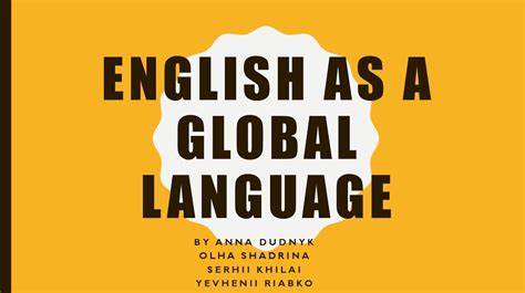English As A Global Language презентация онлайн