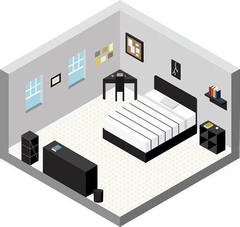 Isometric Bedroom Render Bedroom Setup Room Design Be