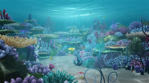 Cartoon Underwater Scene 3d Model Underwater Cartoon Under The Sea