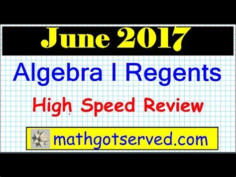 The official record of the regents' meetings is the minutes. June 2017 algebra 1 Answers NYS Regents Examination 1 to ...