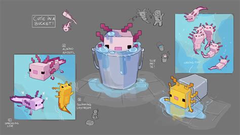 Minecraft Concept Art For The New Axolotls