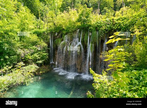 Magnificent Waterfalls In Plitvice National Park Stock Photo Alamy