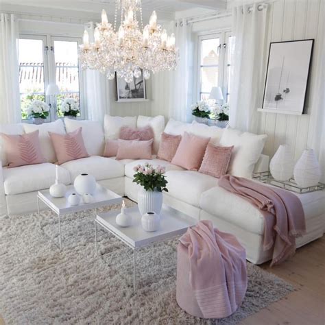 20 Pink And White Living Room