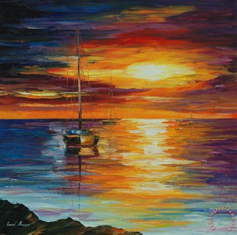 Leonid Afremov Calm Sea Art Painting For Sale