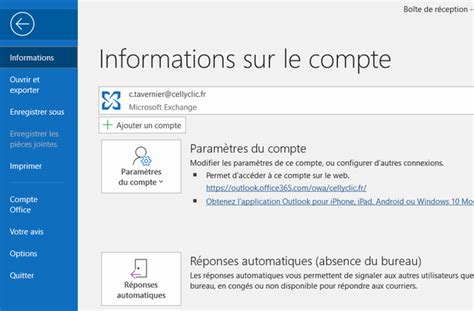 Mettre Un Message Dabsence Sur Outlook Celly Clic