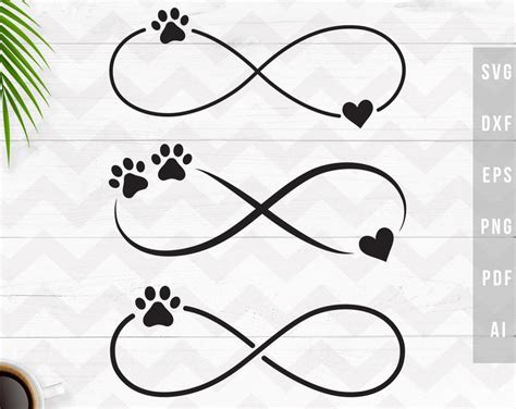 Infinity Paw With Heart Svg Dogs Paw Svg Heart And Paw Etsy Dog