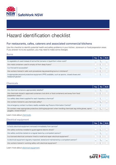 Pdf Hazard Identification Checklist Safework Nsw Hazard