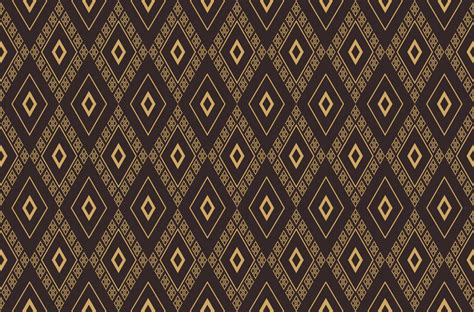 Ikat Ethnic Rhombus Geometric Shape Seamless Pattern Luxury Dark Brown