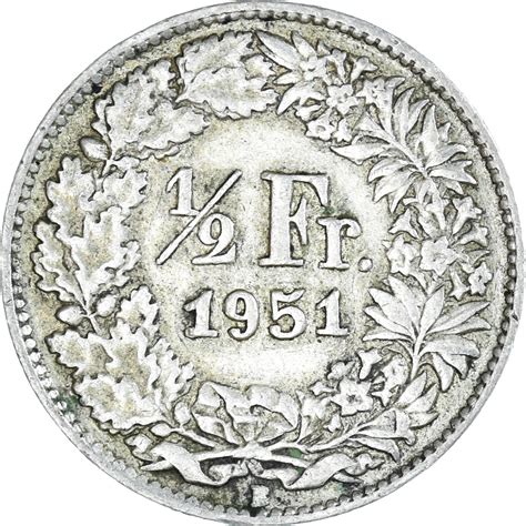 Coin Switzerland 12 Franc 1951 Bern Silver Km23 European Coins