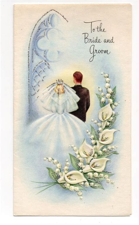 vintage wedding greeting card bride and groom flowers vintage wedding cards wedding greeting