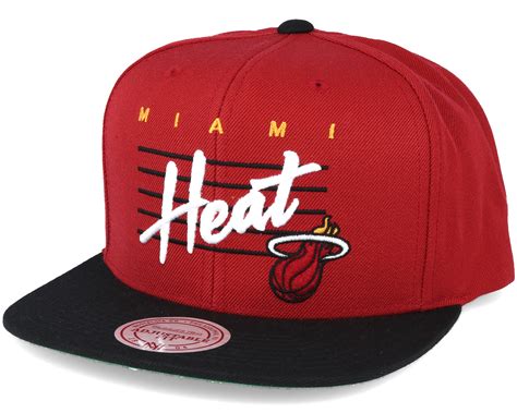 You'll receive email and feed alerts when new items arrive. Miami Heat Cursive Script Logo Red Snapback - Mitchell ...