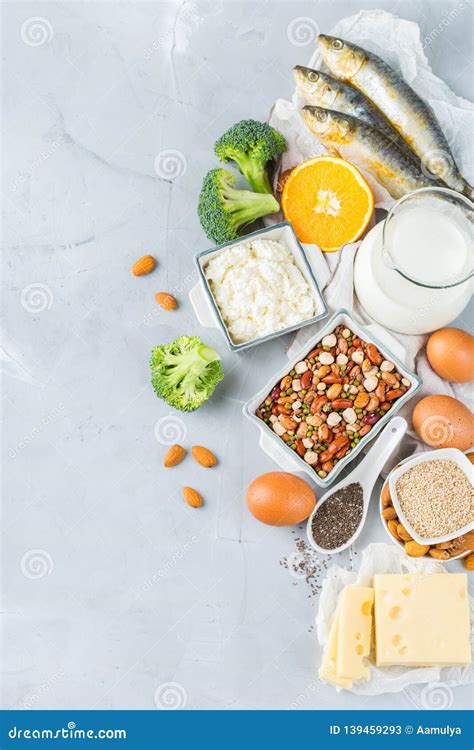 assortment of healthy calcium source food stock image image of canned medical 139459293