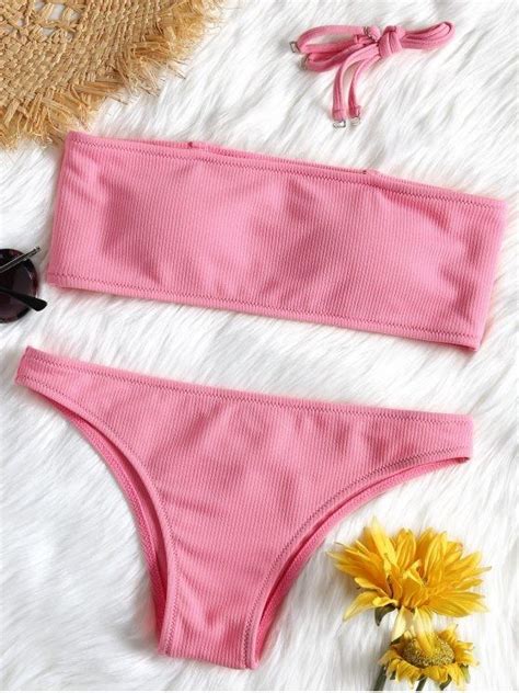 Cheeky Fit Sexy And Modern Bathing Suit Feature A Bandeau Collar With A