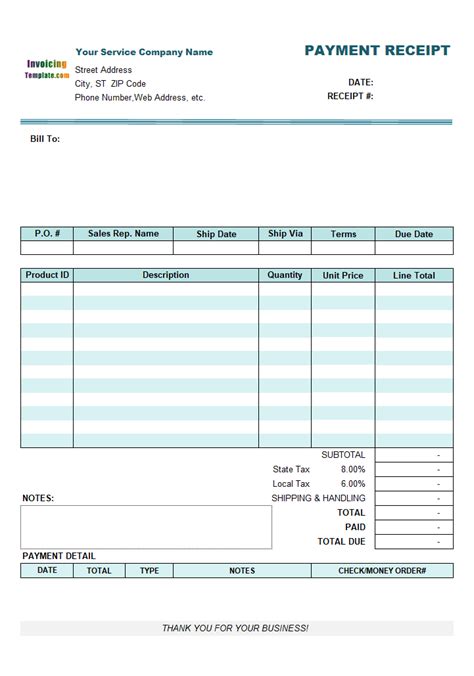 For each invoiced item (product), you can set 5 prices. Invoice Template For Word